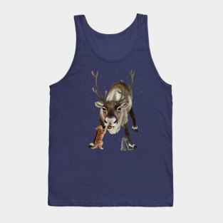 Reindeer and Kittens in the snow Tank Top